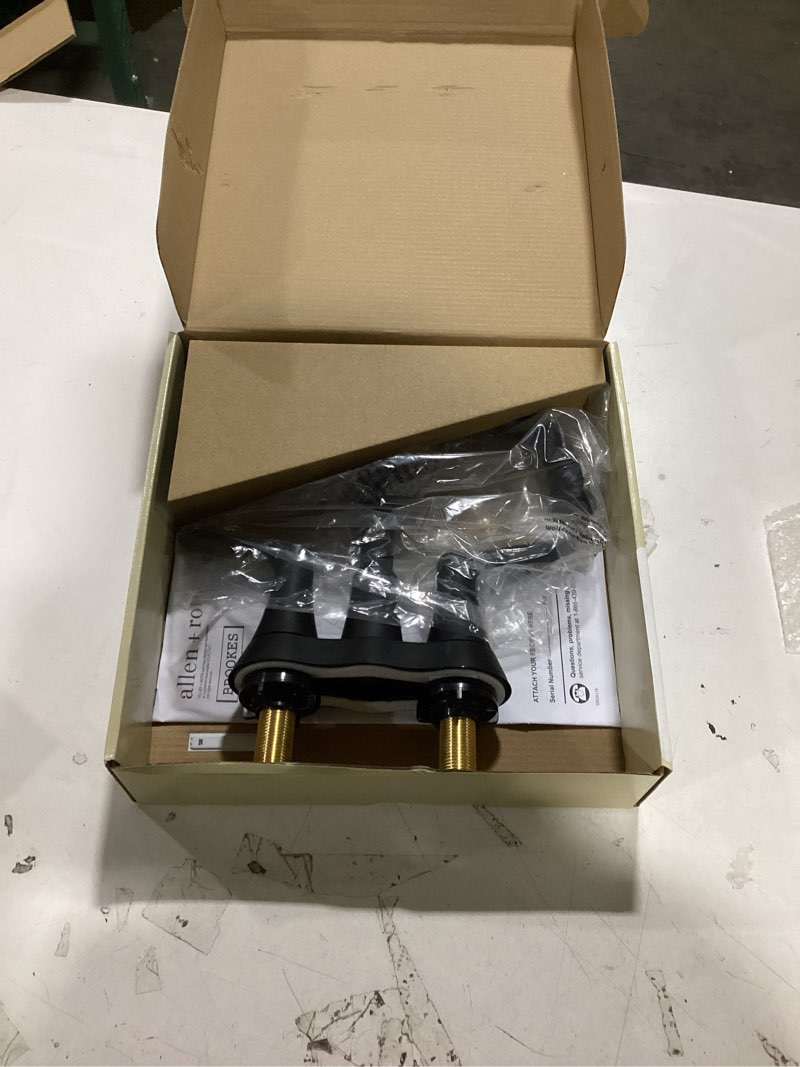 allen + roth brookes matte black 4-in centerset 2-handle watersense high-arc residential handle