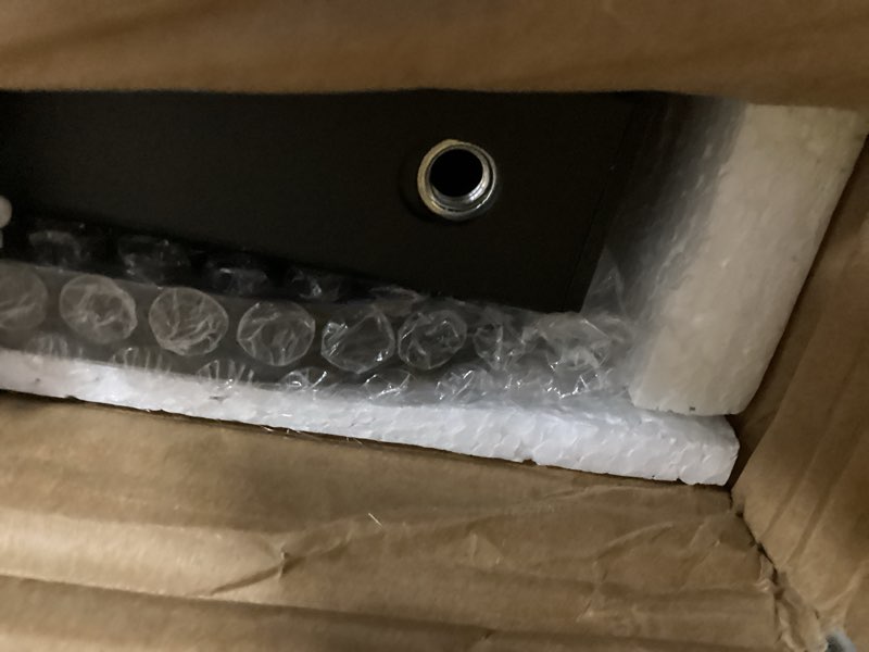 Condition photo showing As Is for Adjustable Height Mobile Computer Desk for Small Space Rolling Writing with Wheels Corner Home Office Study Portable Bedrooms Work Size 31.5 Inch Storage Gaming Table, White D