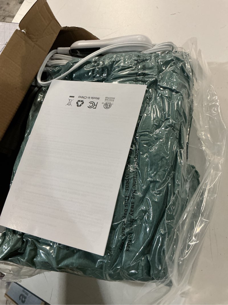 Condition photo showing New/Like New for heated blanket twin fast heating bed electric blankets throw flannel with 6 heating levels & 4 hours auto off, over-heated protection etl, double-sided flannel?green