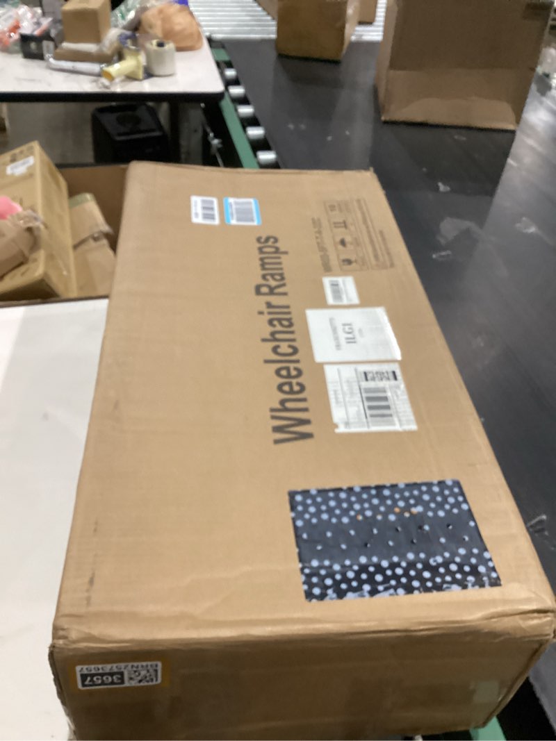 Condition photo showing New/Like New for FACHNUO 5 Feet Portable Wheelchair Ramp, Non-Skid Aluminum Handicap Ramps with Handle, Folding Threshold Wheel Chair Ramp for Home Steps, Stairs, Entry, Threshold, Doorways, Scooter, 800LBS Capacity Aluminum 5FT(Using height 5-15'')