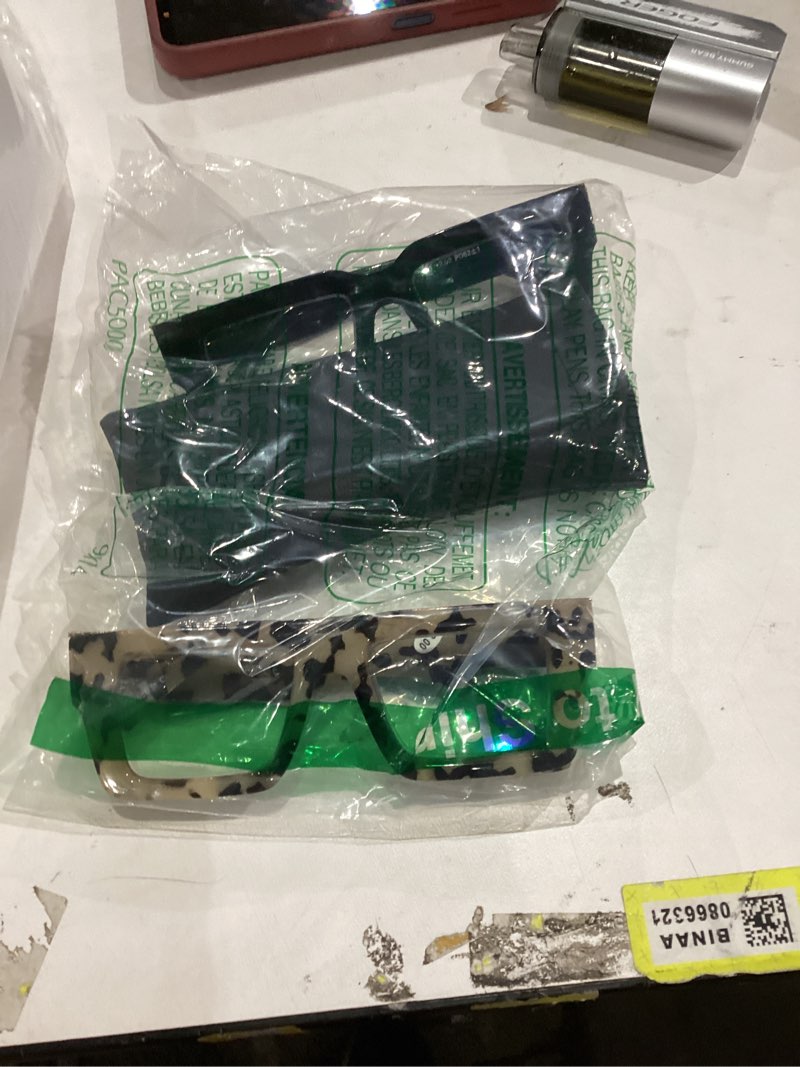 Condition photo showing Good Condition for JM 3 Pack Oprah Style Reading Glasses for Women Men, Fashion Square Blue Light Blocking Readers 3 Pack Mixed Color 2.0 x