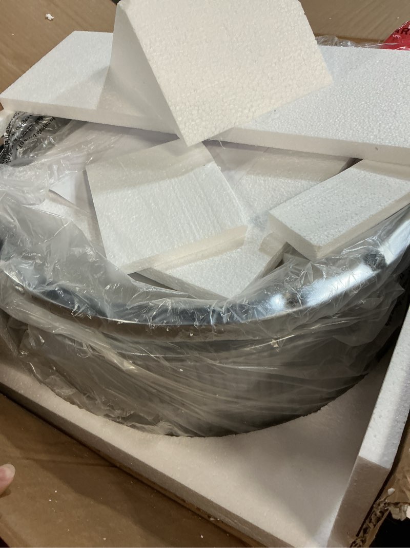 Condition photo showing Good Condition for oiog modern end table with drawer, 2 tier side table with shelf, round nightstand with sintered stone tabletop and chrome legs for living room, bedroom, home office, dorm, silver