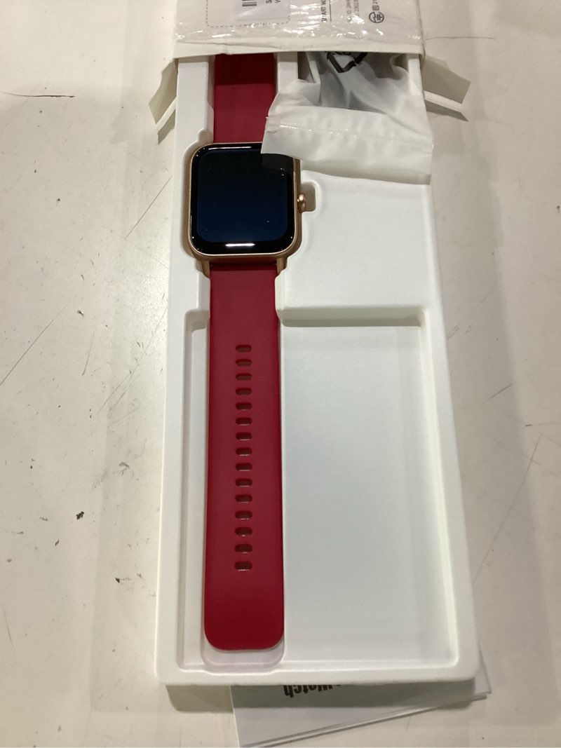Condition photo showing As Is for gydom smart watch for women android & iphone, alexa built-in, 1.8" smartwatch with heart rate/spo2/sleep monitor, ip68 waterproof activity fitness tracker, 101+ sports mode, red wine red 1.8 inches