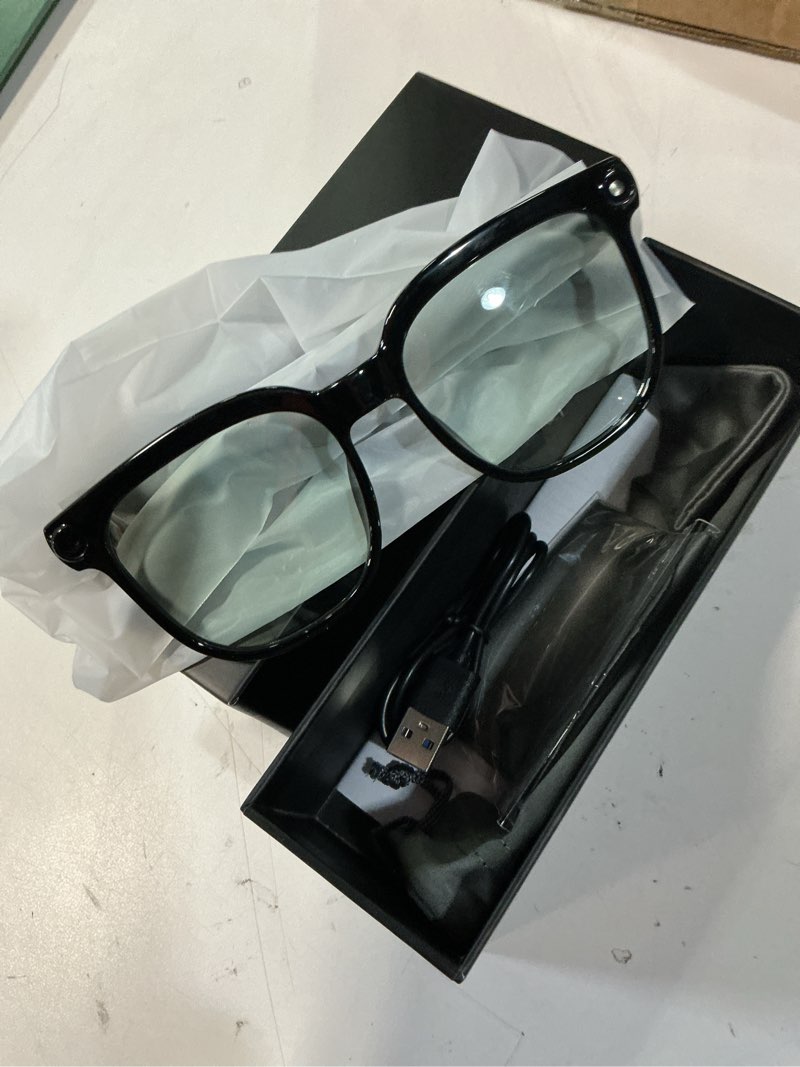 Condition photo showing New/Like New for smart glasses with camera, 1080p hd video recording camera glasses, bluetooth open-ear audio smart glasses, ai voice assistant, dual cameras, touch control for driving, cycling, travel