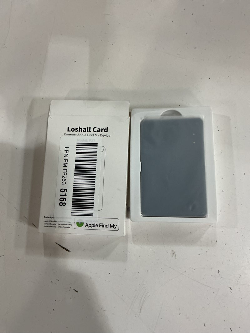 Condition photo showing New/Like New for 2 pack wallet tracker card [apple mfi certified] air tracker tag (ios only), ip68 0.06in rechargeable smart card work with apple find my, keys finder and item locator for passport, bags, laptop, black black and black