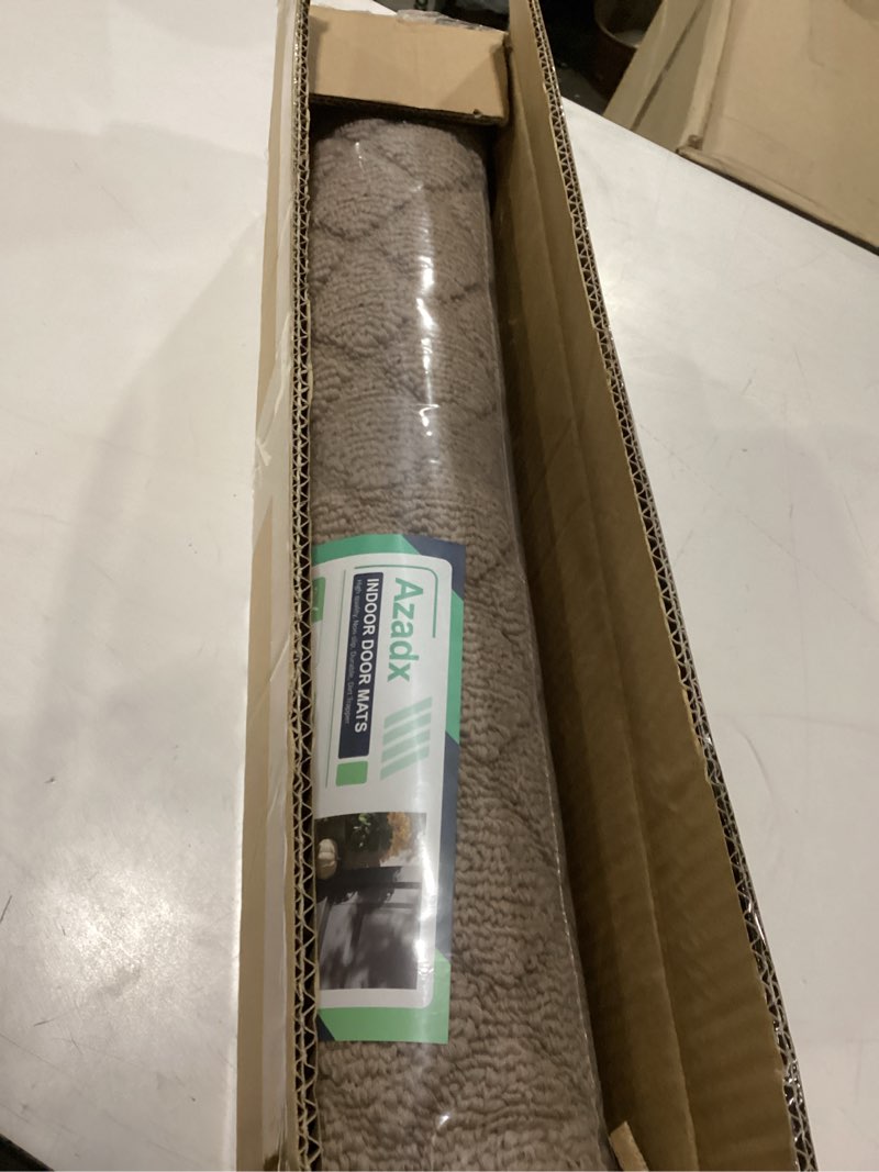 Condition photo showing New/Like New for azadx 2'x3' front entryway door mat non slip indoor door mats washable entry mats welcome doormat dirt trapper for house entry low profile doormat indoor entrance mat 2'×3' (24 x 36 inch) beige