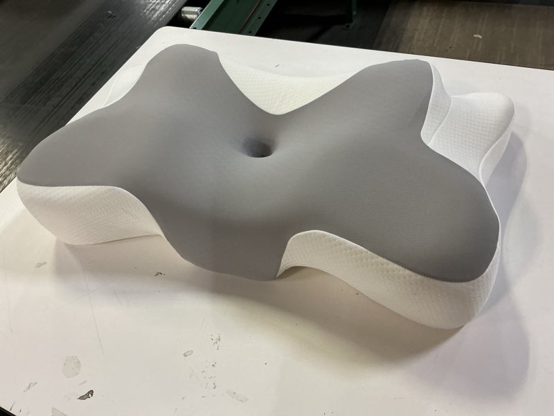 Condition photo showing Good Condition for DONAMA Cervical Neck Pillow for Pain Relief,Odorless Contour Memory Foam Pillows with Cooling Pillowcase Cozy Sleeping, Orthopedic Ergonomic Bed Pillows for Side Back Stomach Sleepers Grey Queen Size 25.2"Lx14.6"Wx5.1"H