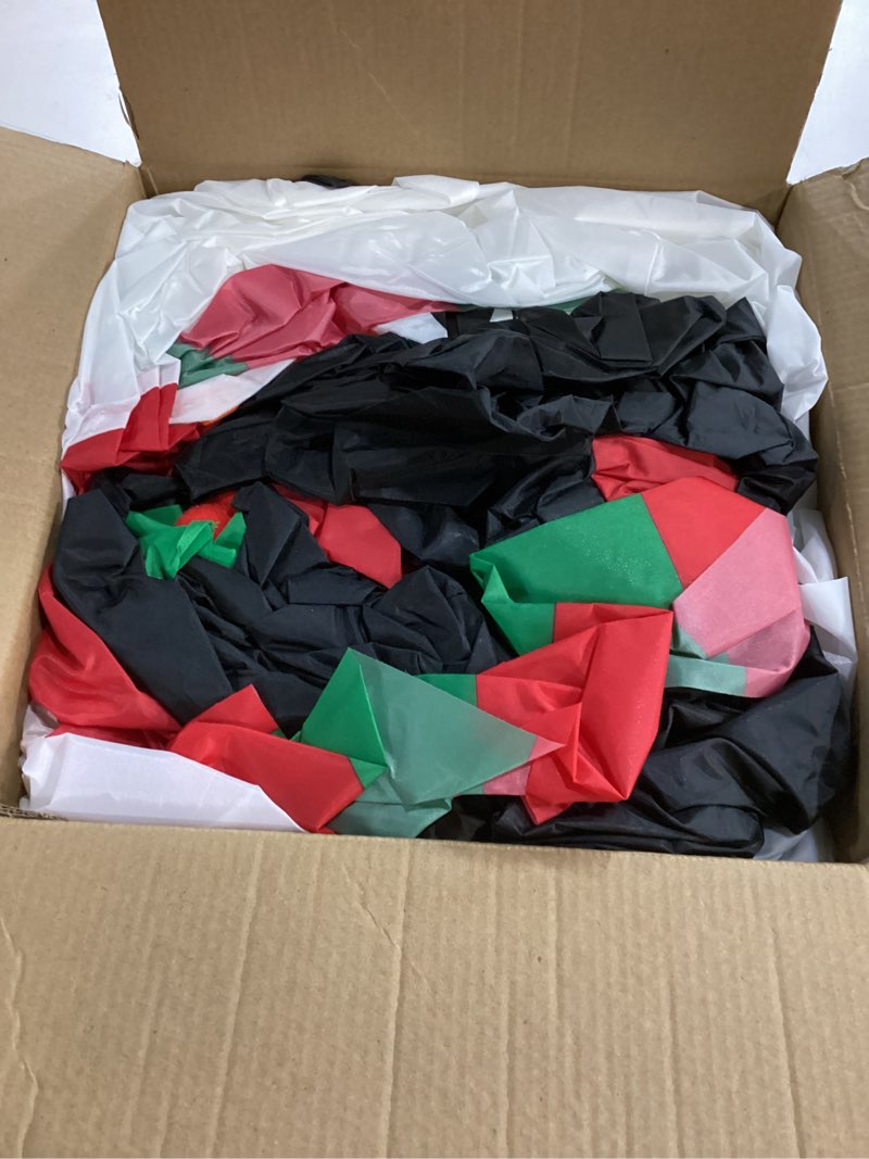 Condition photo showing As Is for Fanshunlite 8FT Christmas Giant Inflatable LED Light Large Snowman Blow Up Yard Decorations for Xmas Home Garden Family Prop Lawn Holiday Indoor Decor, Snowman with Merry Christmas Sign