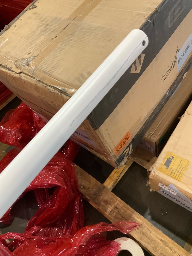 Condition photo showing As Is for dpxmyg 72 inch ceiling fan downrod with extension cord, 6 ft white downrod for ceiling fan, 1 inch outside diameter, ceiling fan boom suitable for a wide range of fans (white, not threaded) white 72 inch