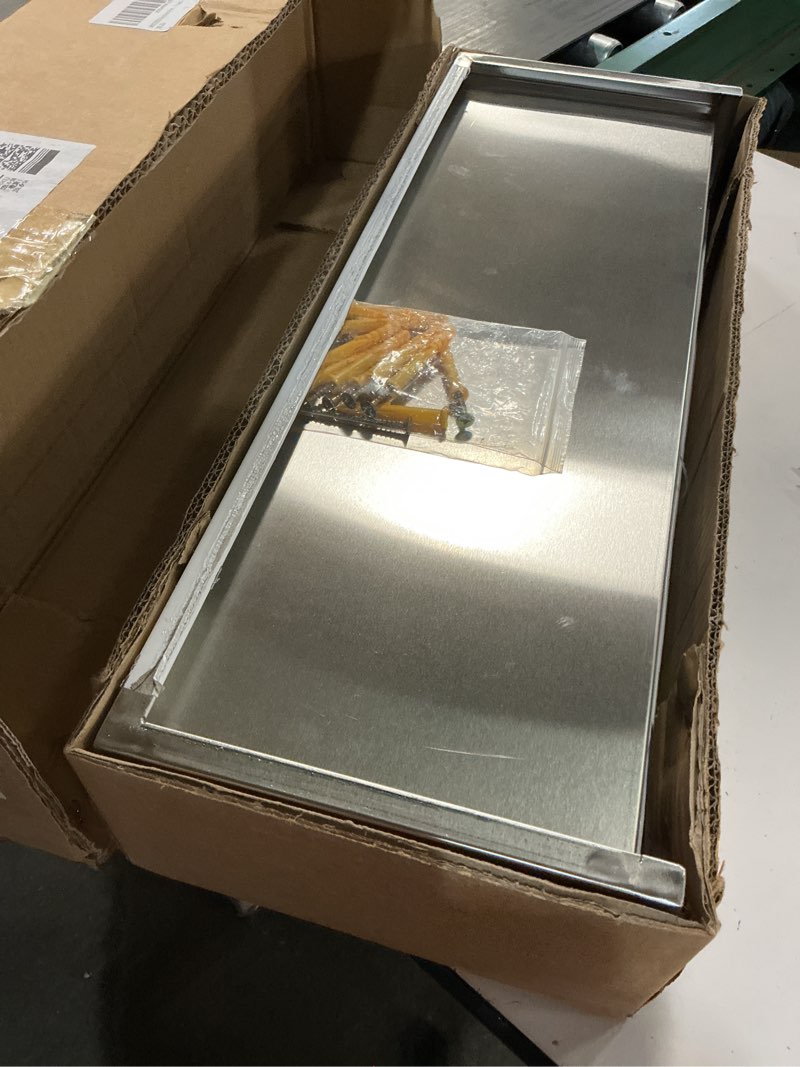 Condition photo showing Good Condition for Stainless Steel Wall Shelf 8.6"x24" 60LB, 2 Packs L-Shaped Commercial Wall Mount Floating Shelving for Kitchen, Restaurant, Home