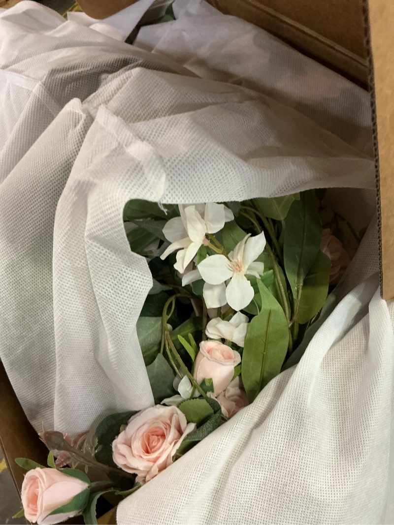 Condition photo showing New/Like New for ling's moment 41" tall ground flowers for wedding decor, 2pcs free standing artificial flowers arrangements, aisle chair backdrop decoration for garden arch entryway ceremony reception, blush & cream pk-blush & cream 41" tall x 16" cross