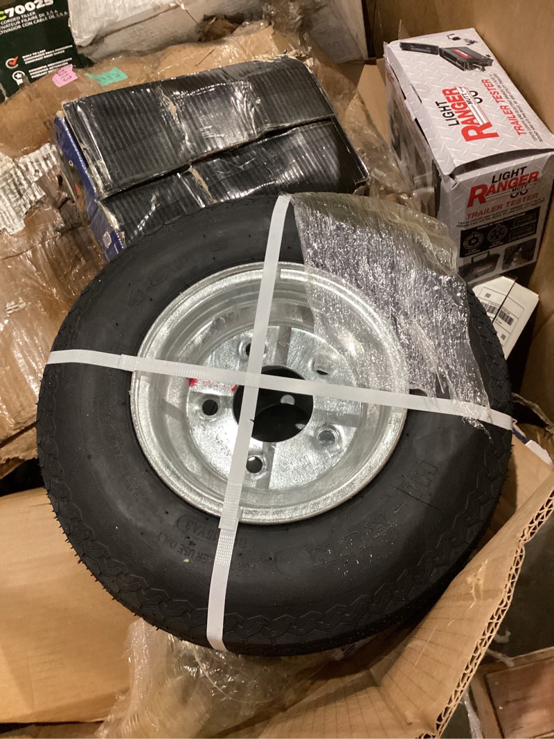 Antego trailer tire on a rim, specifically a 5.70-8 (or 570-8) size, with a 4-lug bolt pattern.
