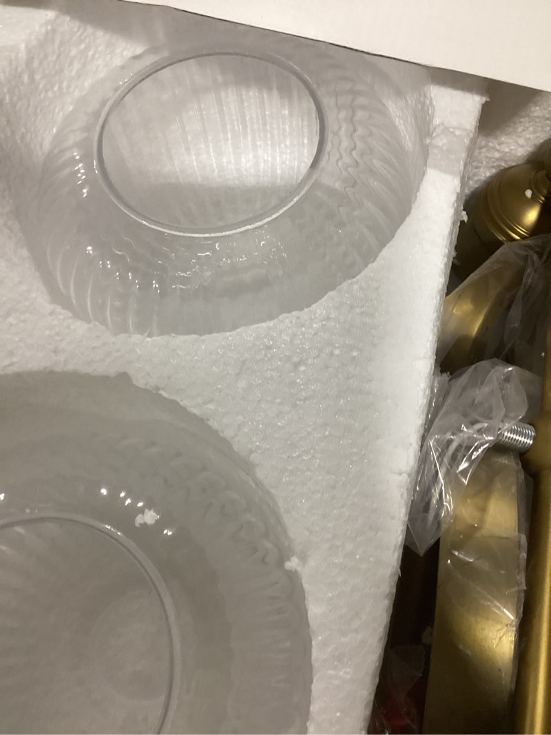 Condition photo showing New/Like New for Vintage 2-Lights Clear Ribbed Glass Wall Sconce Lighting Brass Finished, Double Head Bathroom Vanity Light Fixture for Bedroom Living Room Dining Room Hallway Antique