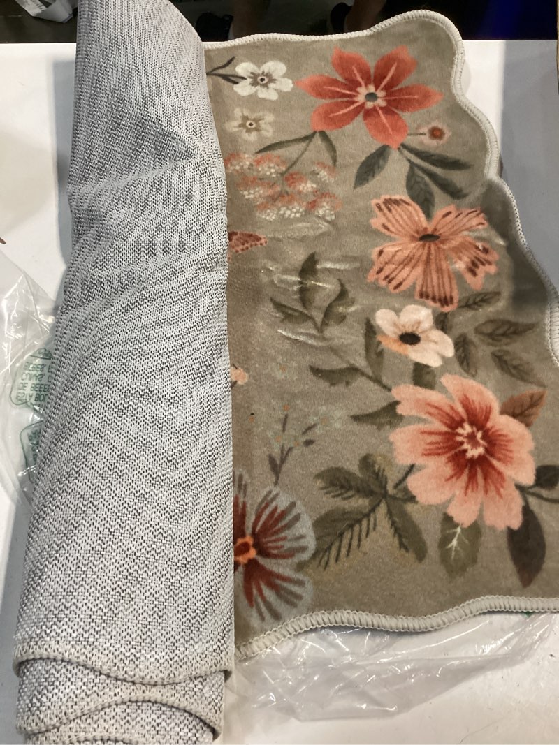 Condition photo showing Good Condition for lahome floral kitchen runner, 2x6 washable runner rug non-slip, ultra-thin soft hallway rug stain resistant boho carpet for ?bedroom laundry bathroom flore, brown brown/multi 2' x 6'?runner?