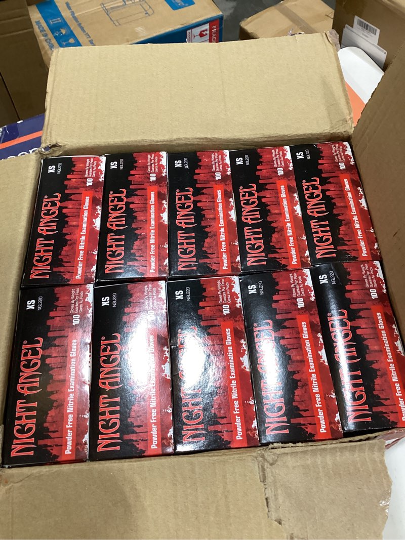 Condition photo showing Good Condition for adenna night angel nitrile gloves, 4 mil powder free, latex-free, textured grip for tattoo & medical, black x-small (pack of 100)