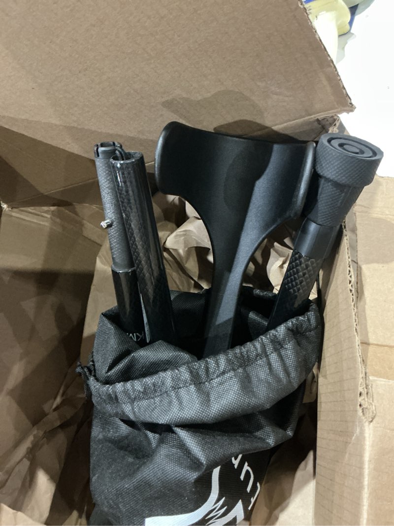 kmina foldable forearm crutches of carbon fiber (x2 units), open cuff, lightweight, folding crutches