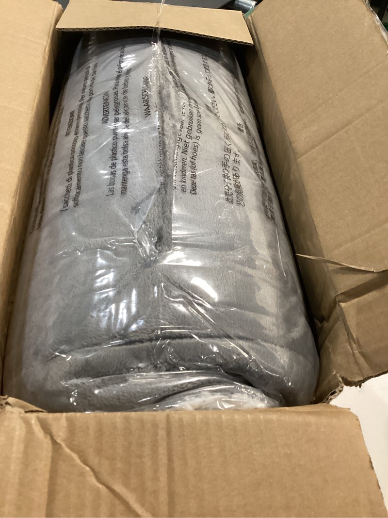 Condition photo showing Good Condition for Amazon Basics 3 Piece Bedding Set, Micromink Sherpa, Ultra-Soft, Warm All Season Comforter, King, Charcoal, Solid Charcoal King