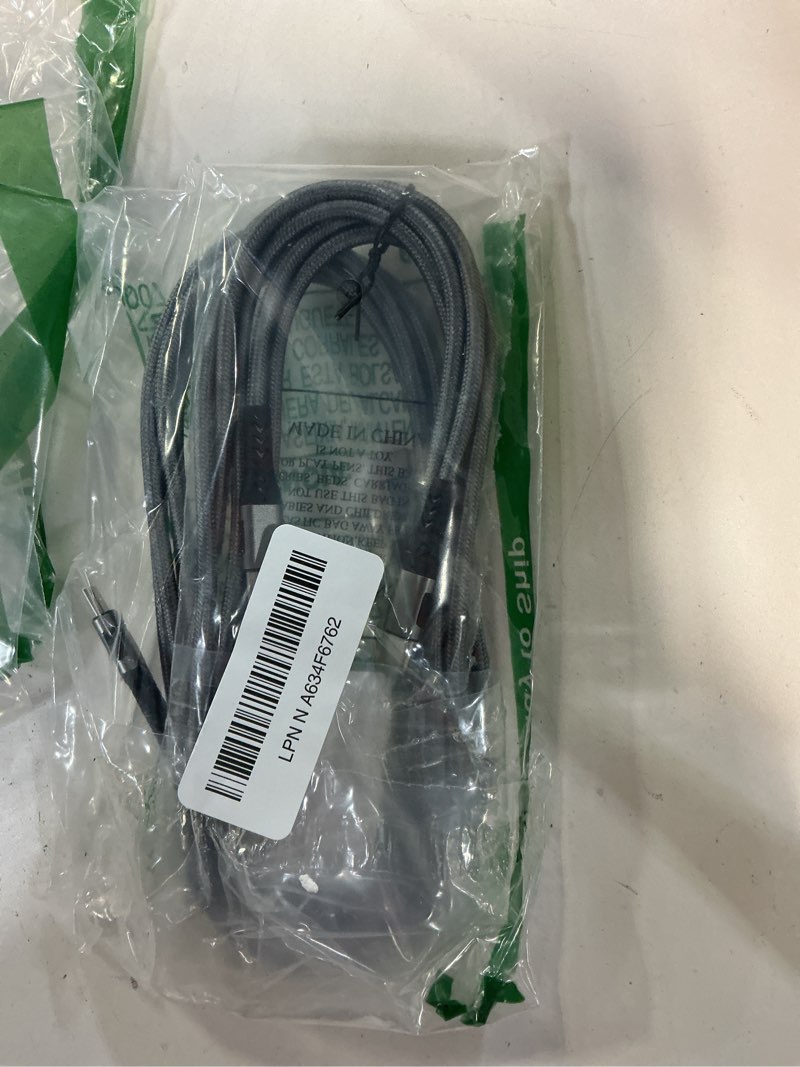 Condition photo showing Good Condition for Durcord USB C to USB C Cable, 2Pack 100W 6ft USB C Charger Cable Fast Charging for Android/Phone/Pad, Type C to Type C Charger Braided USB Cable Compatible withi Phone 15 Pro Plus Max Silver 2Pack 6ft 100W CTC Silver