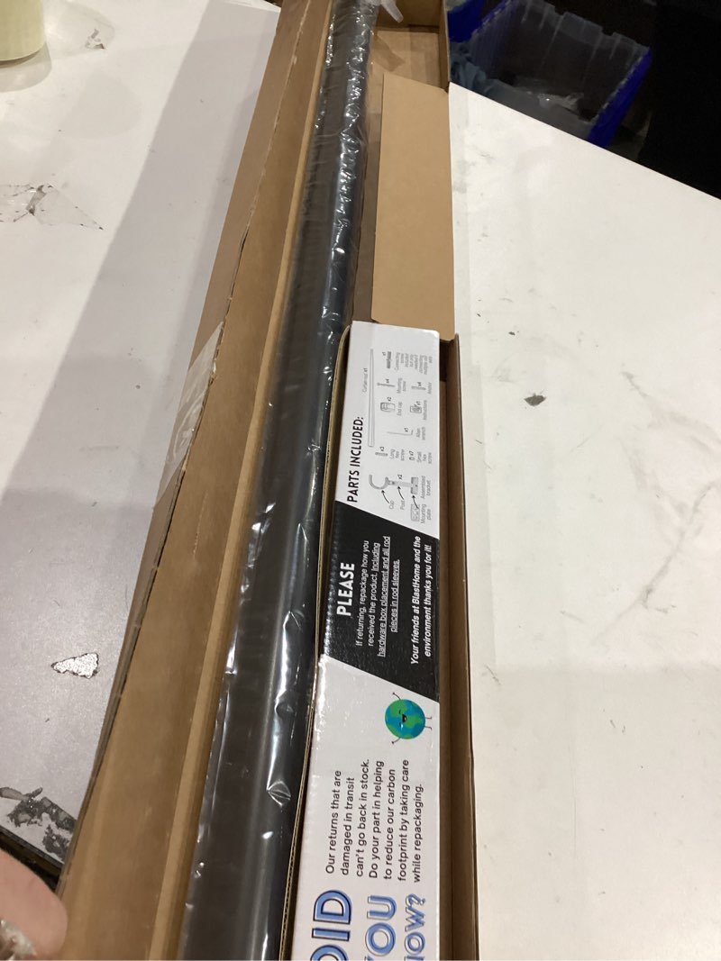 Condition photo showing Good Condition for BlastHome® Non-Adjustable Luxury Curtain Rods for Windows, 1 ¼” Rod Set, 4 1/2 foot Fixed Length, Brushed Dark Brown Single Rod Brushed Dark Brown 4 1/2 foot