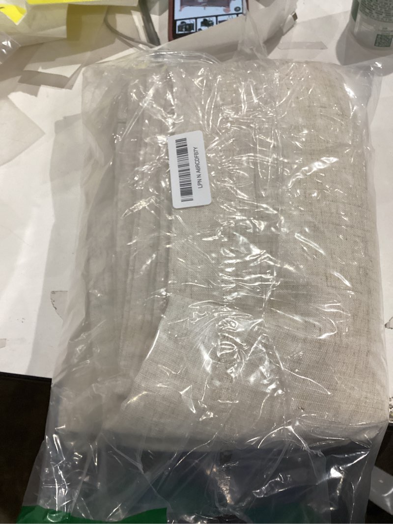 Condition photo showing Good Condition for jinchan Boho Curtains Linen Blend Ivory Farmhouse Curtains 84 Inches Long for Living Room Square Embroidered Bordered Back Tab Living Room Window Light Filtering Bohemian Drapes 2 Panels Argyle| Ivory on Beige 50"W x 84"L (Pack of 2)