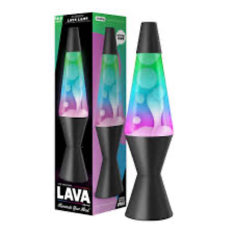LAVA® - Original Lava Lamp 14.5" Gunmetal Gray - Tricolor Green/Blue/Purple