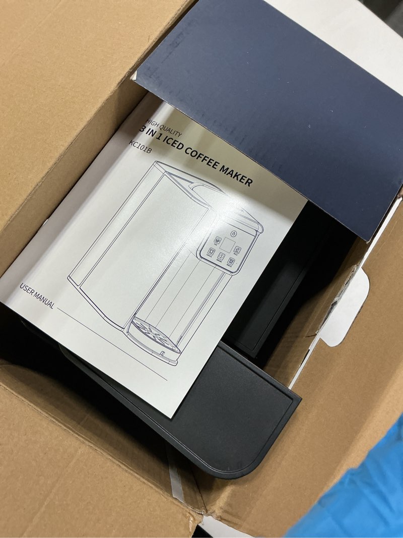 Condition photo showing As Is for Hot & Iced Coffee Maker with Bold Setting, Single Serve Coffee Maker for K Cup and Grounds, 6-14 Oz Brew Sizes, 50 Oz Removable Water Tank, One Cup Coffee Machine with Reusable Filter, Black