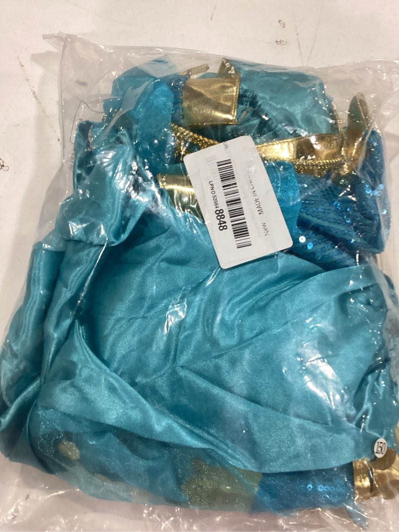 Condition photo showing Good Condition for arabian princess fancy costume for girls halloween dress up blue 8 years