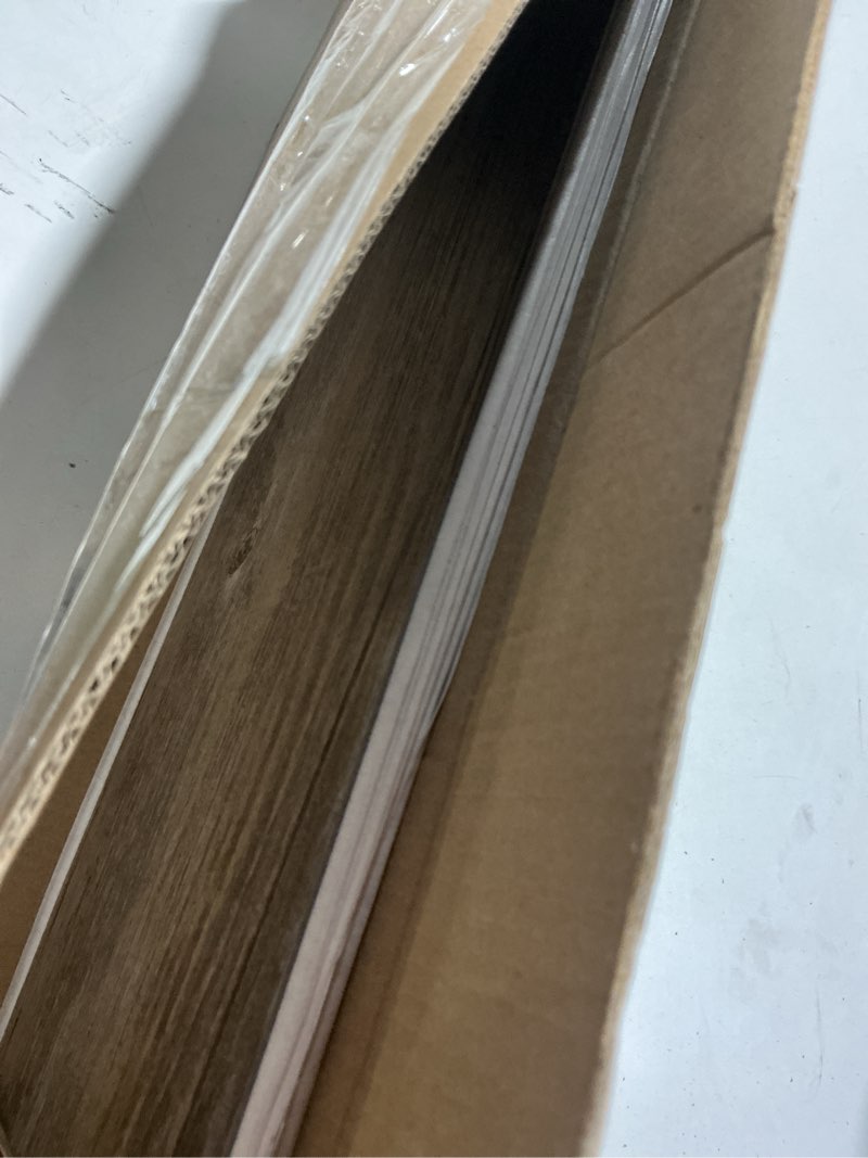 Condition photo showing As Is for art3d 36-pack 54 sq.ft peel and stick floor tiles vinyl plank flooring wood look, adhesive and waterproof tile sticker for bedroom, living room, kitchen, rv in old wood 36 x 6 x 0.1 inches old wood 36