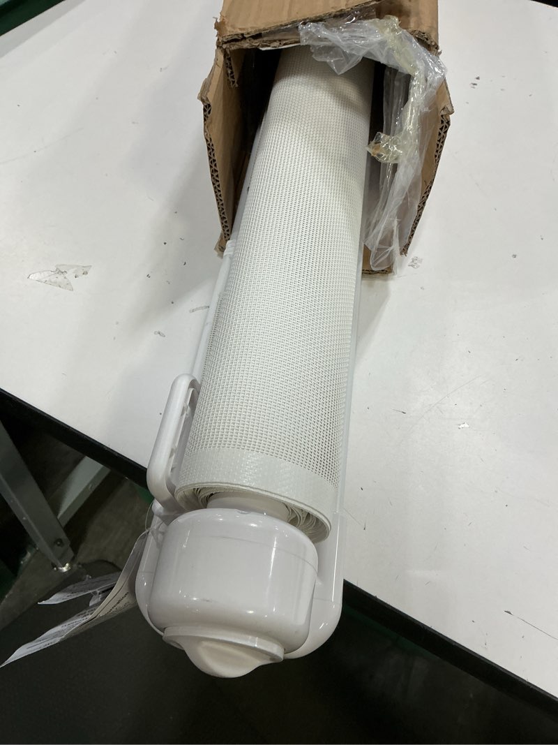 Condition photo showing Good Condition for 120 inch retractable baby gates 34 inch tall, retractable gate with reinforced strip design to prevent crawling through, 10 ft extra wide retractable dog gate for indoor/outdoor white 34" tall x 120" wide