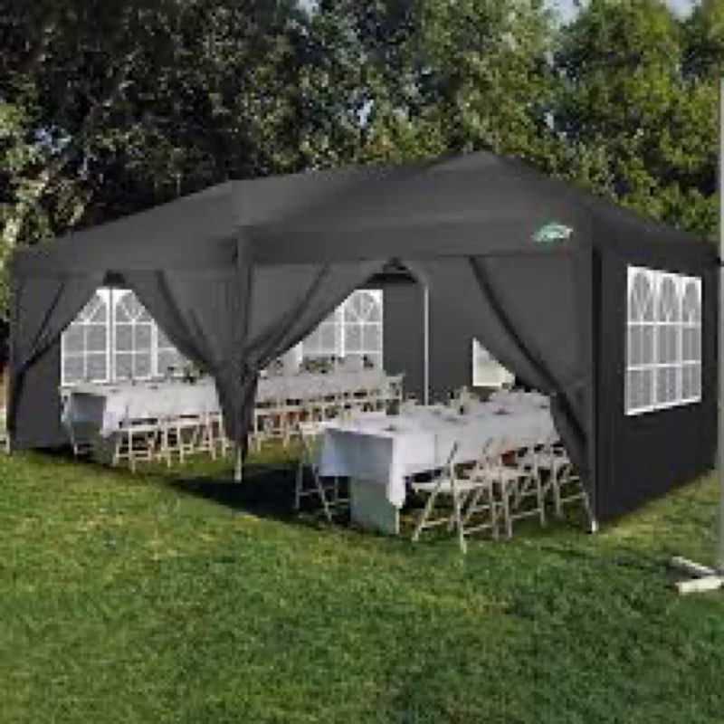 COBIZI Canopy 10x20 Pop Up Canopy Tent with 6 Sidewalls, One Push Party Tents for Parties Outdoor We