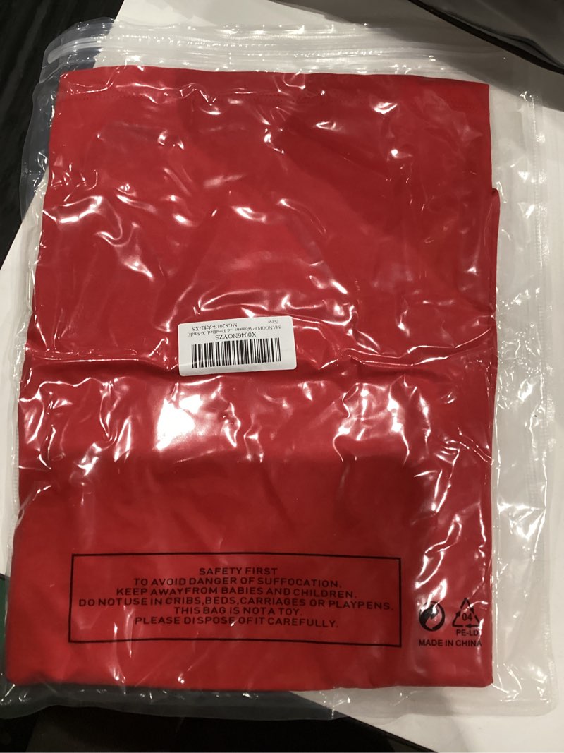 Condition photo showing New/Like New for MANGOPOP Womens Square Neck T Shirts Long Sleeve Short Sleeve Tops Fitted Tees D02 Long Sleeve Red X-Small