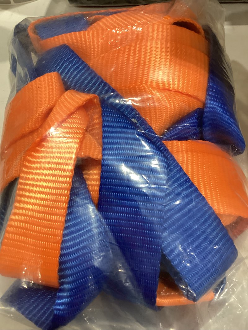 Condition photo showing Good Condition for topnew climbing net for kids outdoor, portable ninja cargo net rope ladder monkey bars for ninja slackline, jungle gyms, swing set, warrior style obstacle courses for outdoor treehouse blue&orange
