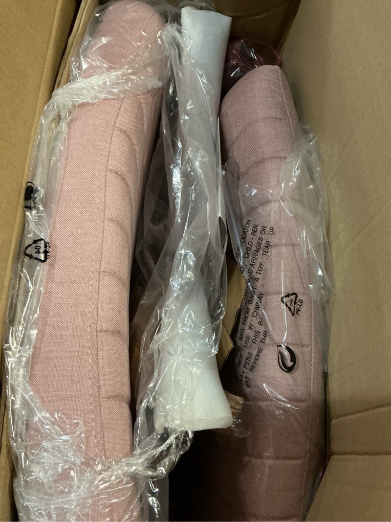 Condition photo showing Good Condition for neo chair criss cross chair no wheels armless cross legged office desk wide comfy vanity makeup chair adjustable computer task for home office fabric (pink) pink fabric