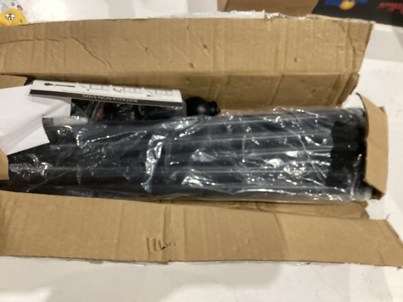 Condition photo showing As Is for gxoackj 2 pack black curtain rods for windows 28 to 78 inch, 5/8 inch splicing heavy duty metal curtain rod set with brackets 35-77"-2pcs black