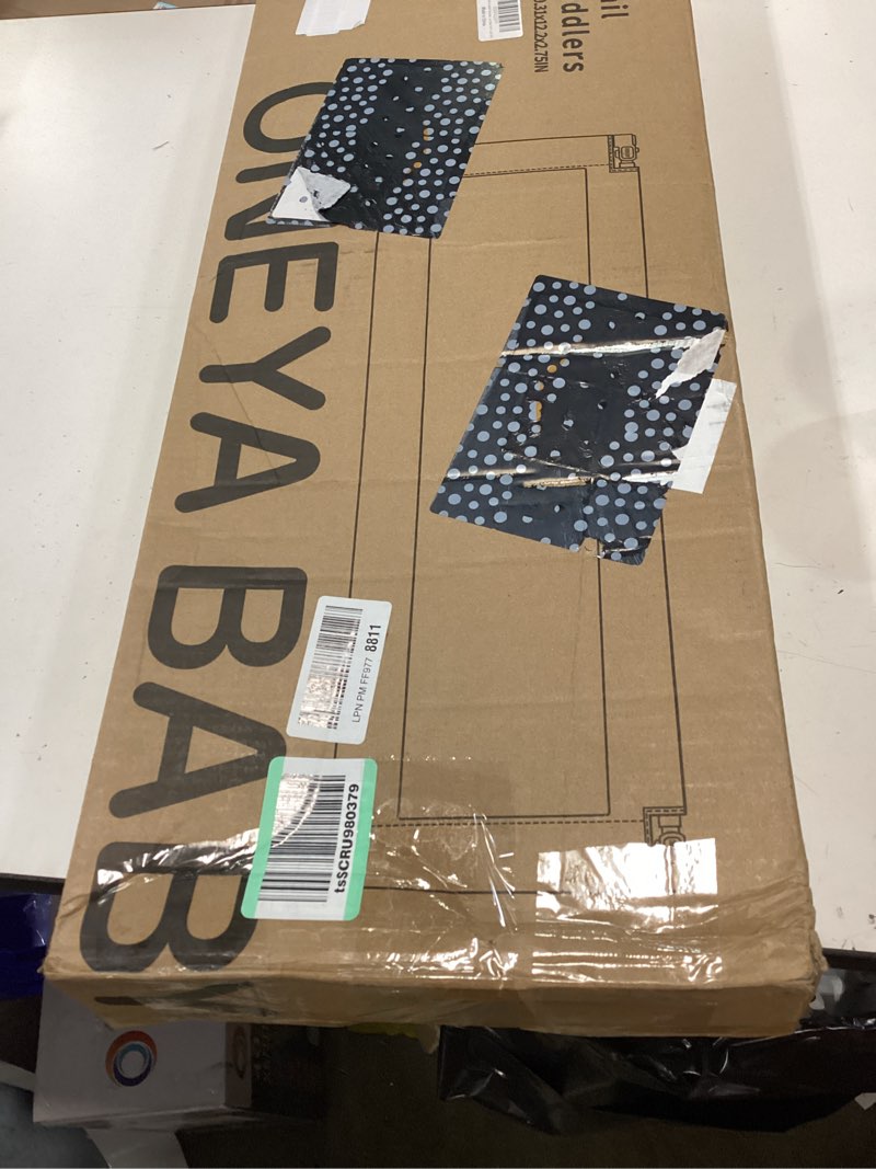 Condition photo showing New/Like New for baby bed rail guard for toddlers, reinforced 74.8in toddler bed rails for twin, full, king bed with height adjustable, extral tall child safety side railing guards/bedrail for kids, white/grey, 1 side 1 side 74.8"lx28"h grey/white