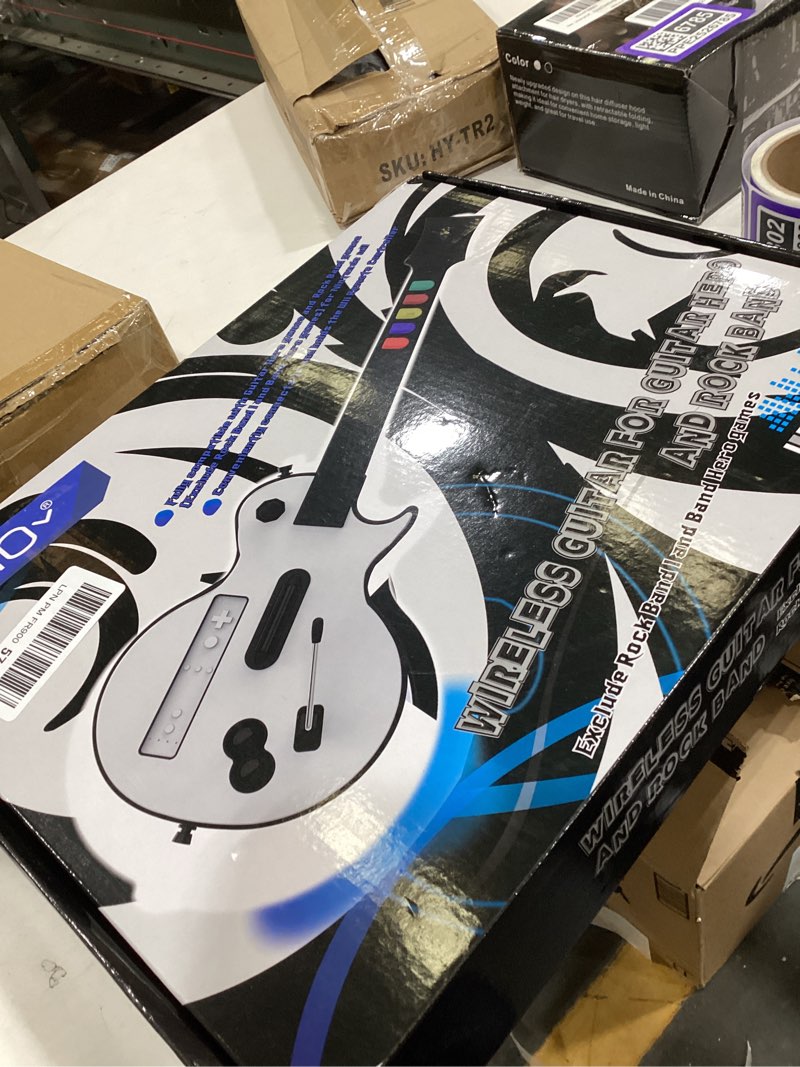 Condition photo showing New/Like New for NBCP Wireless Guitar Controller for Nintendo Wii – Compatible with Guitar Hero and Rock Band 2 & 3 (Excludes Rock Band 1) – White White-5Key-Design1