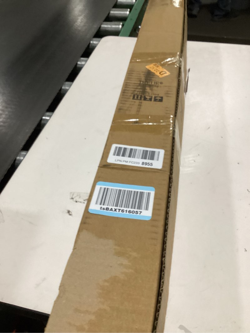 Condition photo showing As Is for Tension Curtain Rod 51-165 Inch, Extra Long Curtain Rod No Drilling for Window or Bathroom, Outdoor Curtain Rods for Patio, Easy to Install, Never Rust, Rod Diameter 1.26 Inches-Black Black 51''-165''