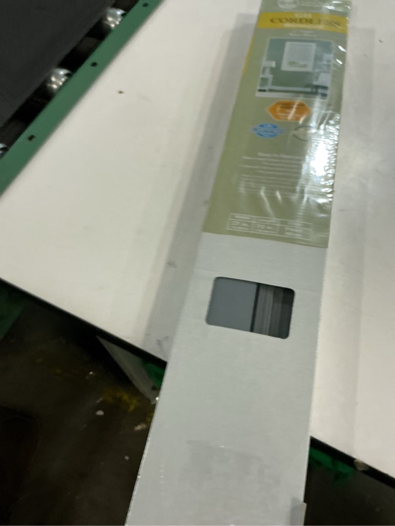 Condition photo showing New/Like New for cordless gii morningstar 1" light filtering mini blind - 27x72 - grey grey 27"w x 72"h