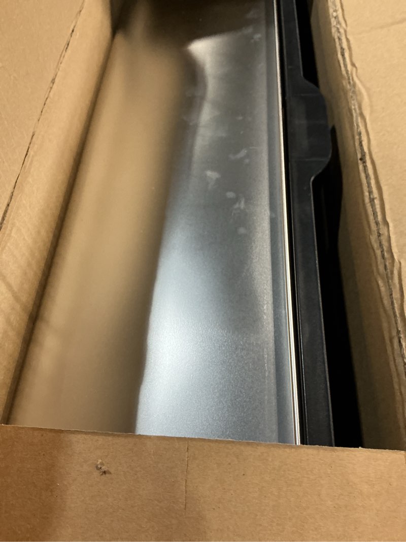 Condition photo showing As Is for Stainless Steel Litter Box with Lid,Front Entry Top Exit Kitty LitterBox,Extra Large Enclosed Metal Cat Box with Litter Scoop & Litter Mat-Black