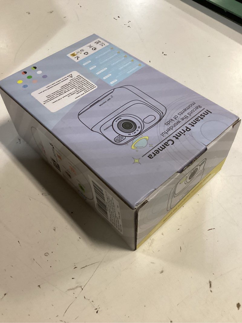 Condition photo showing New/Like New for kids instant digital cameras for boys and girls, 1080p hd dual-lens selfie digital camera with print paper & 32g card, christmas birthday gifts toys for toddler and teenagers age 3-16 years old blue