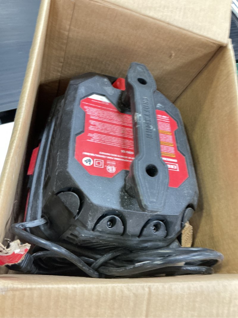 Condition photo showing As Is for craftsman 3-gallon 3 hp corded wet/dry shop vacuum with accessories included