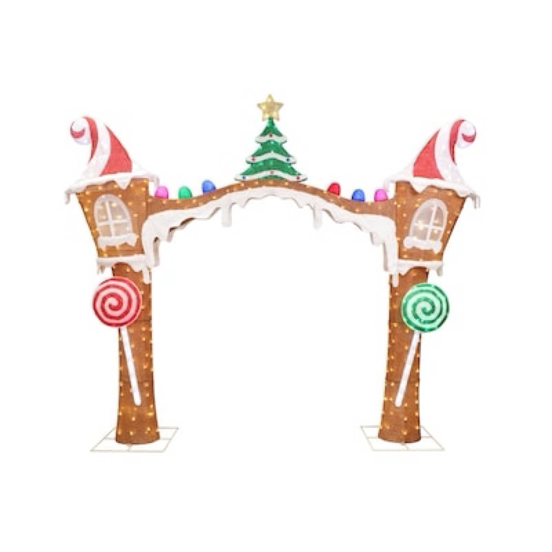 Holiday Living 114-in Freestanding Arch Yard decoration with Multicolor LED Lights