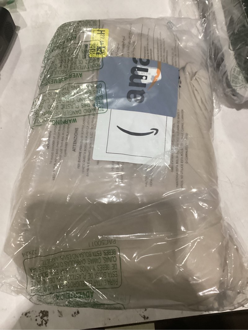 Condition photo showing Good Condition for bedsure 100% washed cotton duvet cover queen size - oatmeal minimalist bedding set linen like - purewoven plain simple & soft comforter cover for all seasons (oatmeal, queen, 90"x90") queen (90" x 90") 02 - oatmeal (no comforter)