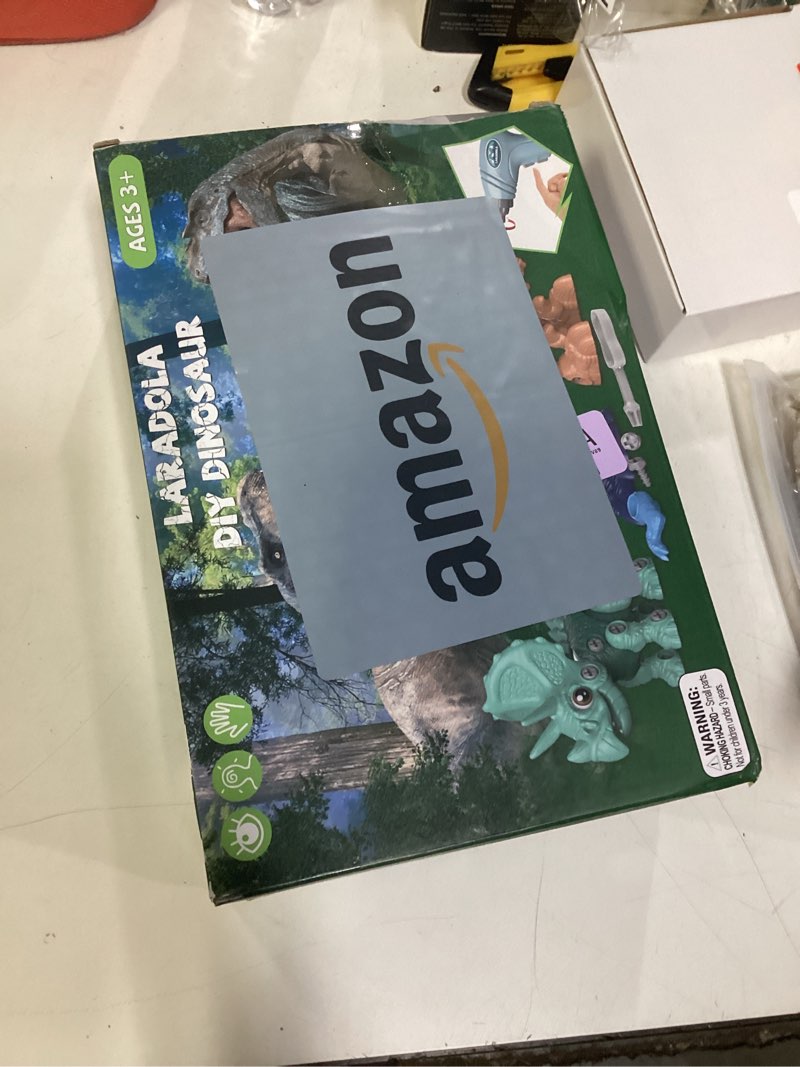 Condition photo showing New/Like New for Laradola Dinosaur Toys for 3 4 5 6 7 8 Year Old Boys, Take Apart Dinosaur Toys for Kids 3-5 5-7 STEM Construction Building Kids Toy with Electric Drill, Party Christmas Birthday Gifts Boys Girls Deluxe Green