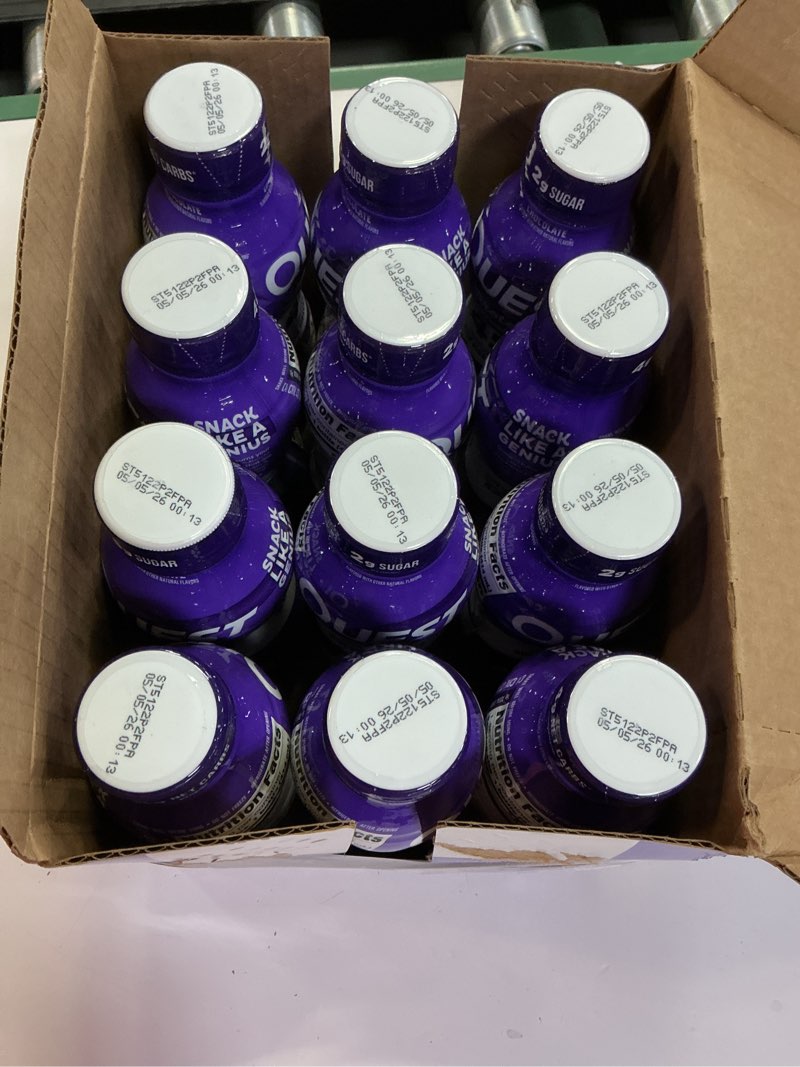Condition photo showing New/Like New for ( best by 05/05/26 ) quest nutrition protein milkshake, chocolate, 45g protein, 2g sugar, high protein, low sugar, gluten