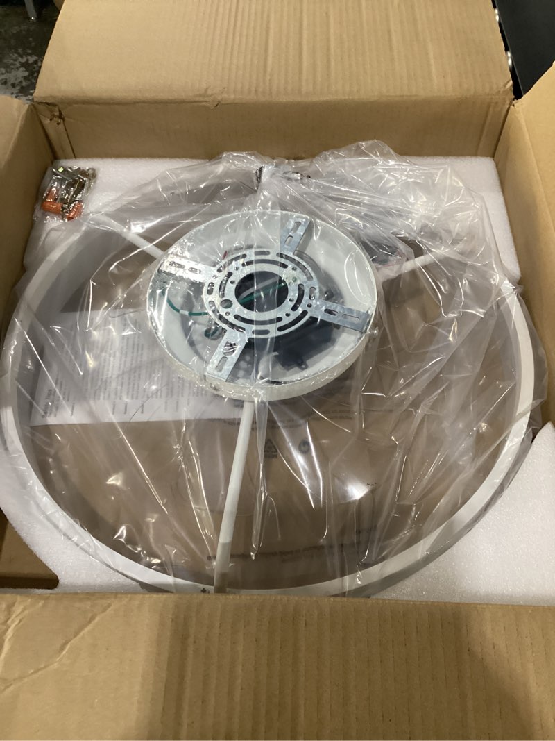 Condition photo showing New/Like New for ceiling fans with lights and remote, 20" modern low profile ceiling fan with light, stepless color temperature change and 6 speeds, flush mount ceiling fans for bedroom, kids room.?white?
