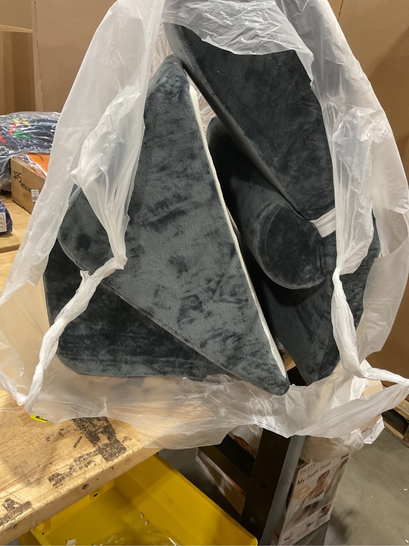 Condition photo showing Good Condition for lunix lx5 4-piece support for shoulder & upper body rest, orthopedic bed wedge pillow set, elevated memory foam for post-op recovery & sleep comfort, stone navy with aloe vera