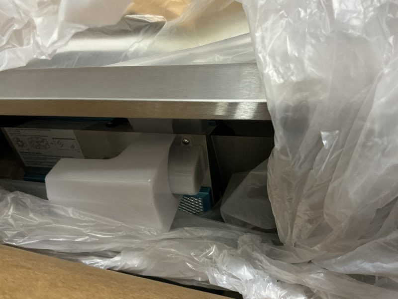 Condition photo showing As Is for winflo 30 in. stainless steel non- ducted under cabinet range hood