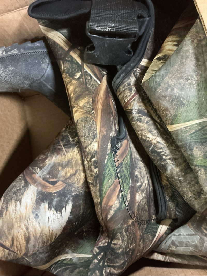 Condition photo showing As Is for Foxelli Chest Waders – Waterproof 2-ply Nylon/PVC Camo Hunting Fishing Waders for Men and Women with Boots 10 Camo