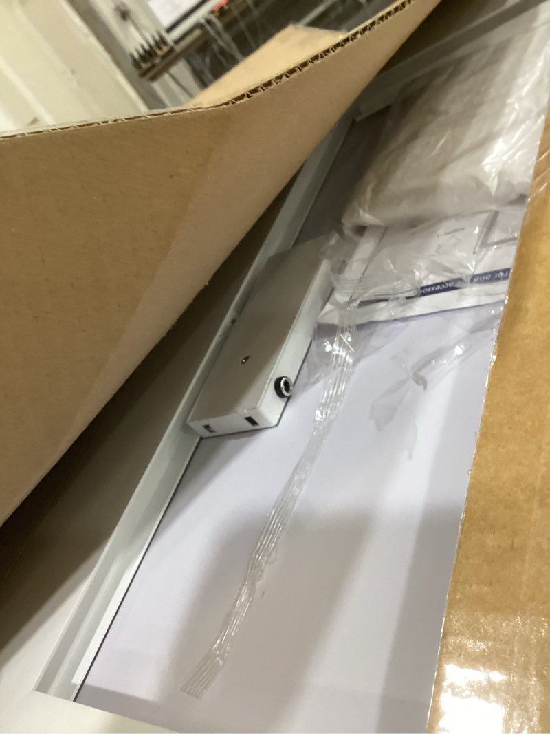 Condition photo showing New/Like New for fennio vanity mirror with lights?20"x23" lighted makeup mirror, large makeup mirror with lights, touch sensor with dimmable 3 modes? square white white 20"l x 22"w
